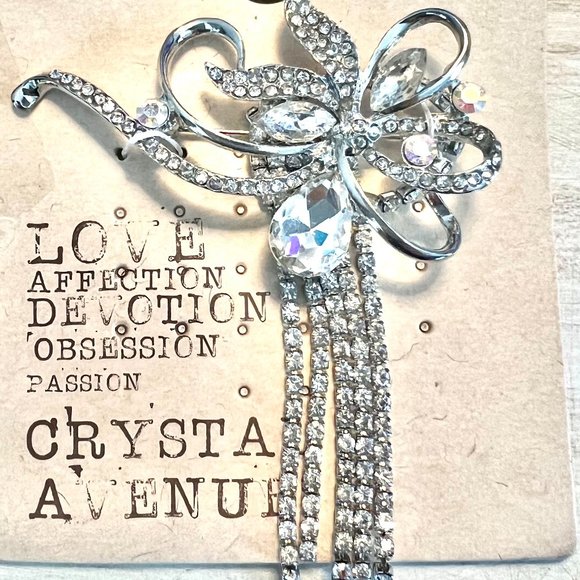 CZ Crystal Brooch Pin NWT - Picture 3 of 4